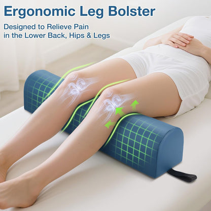 Knee Wedge Pillow for Legs, Under Knee Elevated Pillow for Sleeping on Back