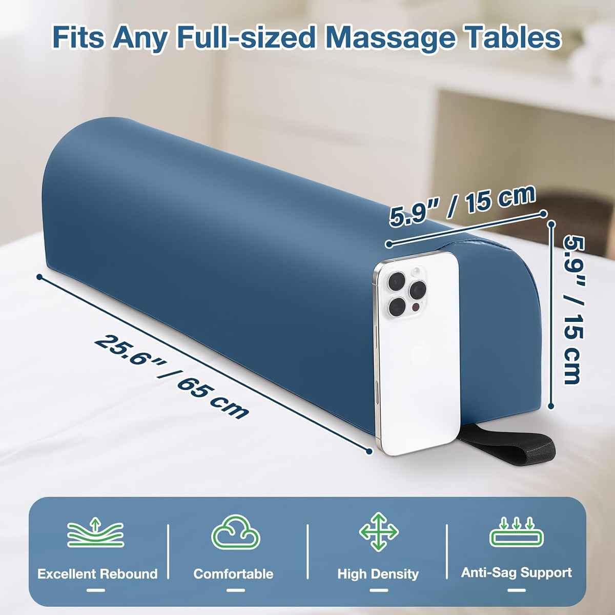 Knee Wedge Pillow for Legs, Under Knee Elevated Pillow for Sleeping on Back