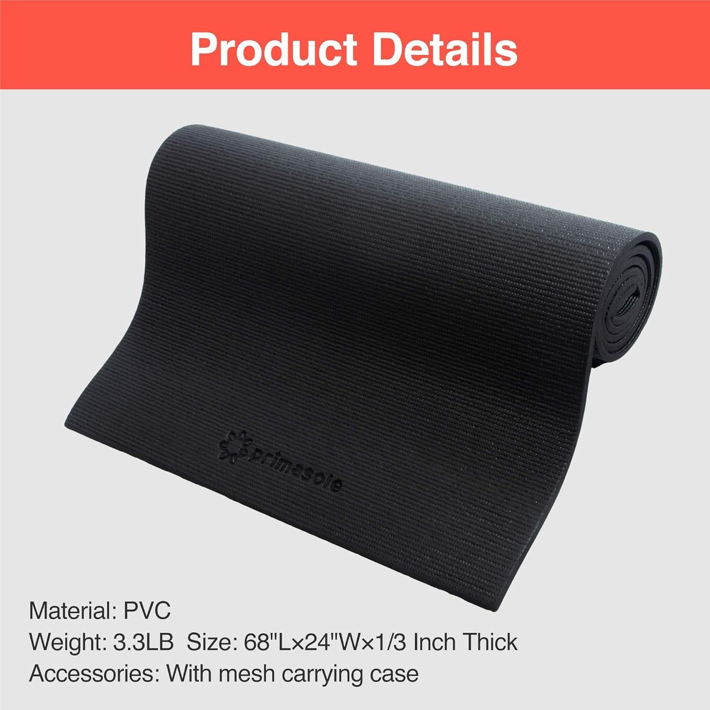 Yoga Mat with Carry Strap for Yoga Pilates Fitness and Floor Workout at Home and Gym Non-slip 9 colors