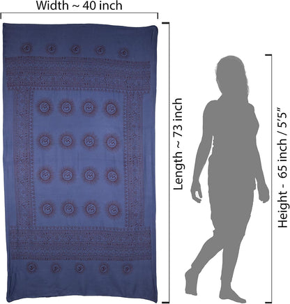 Yoga Scarf Meditation Shawl Large Wrap Hindu Prayer Stole OM print