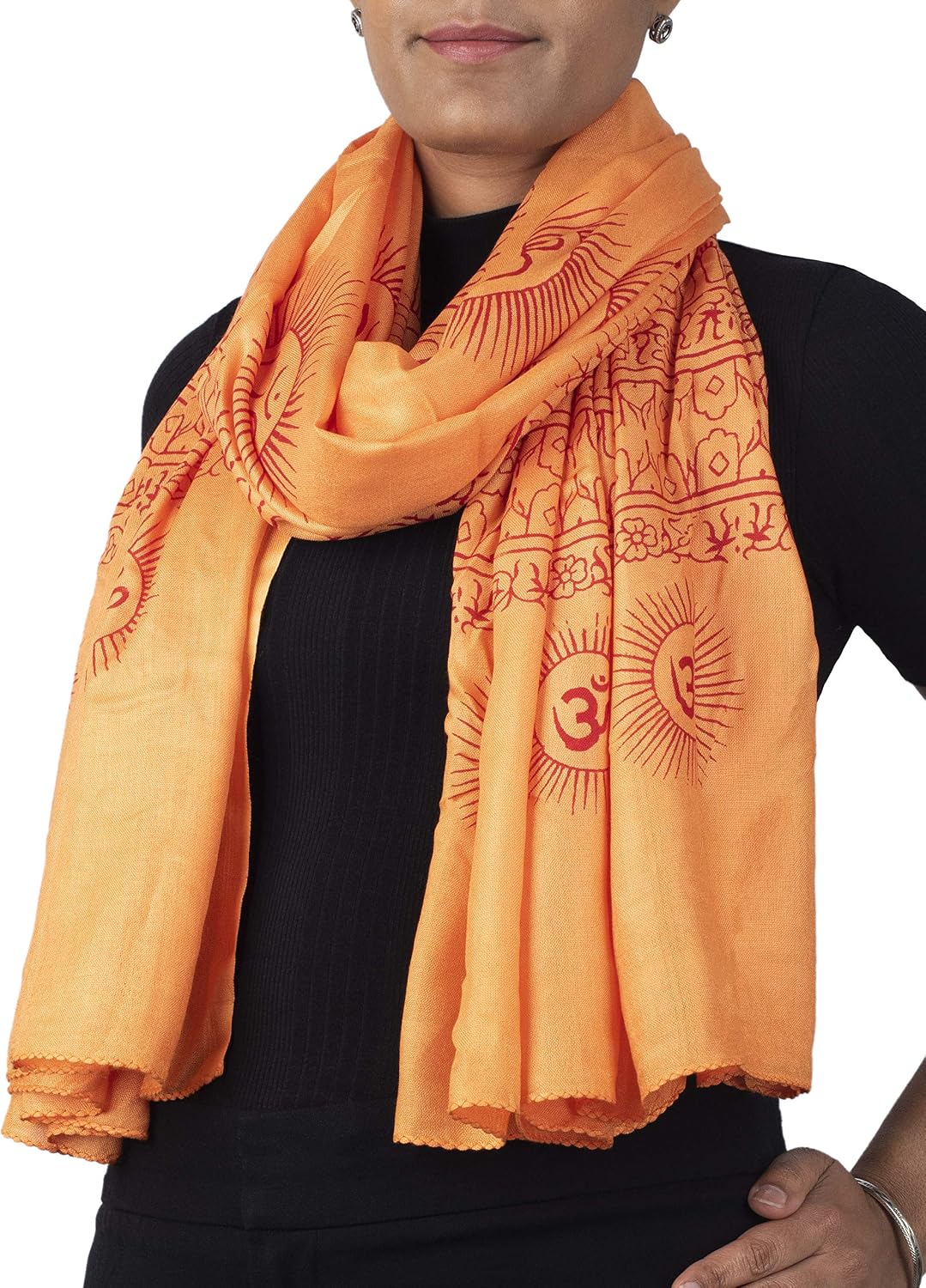 Yoga Scarf Meditation Shawl Large Wrap Hindu Prayer Stole OM print