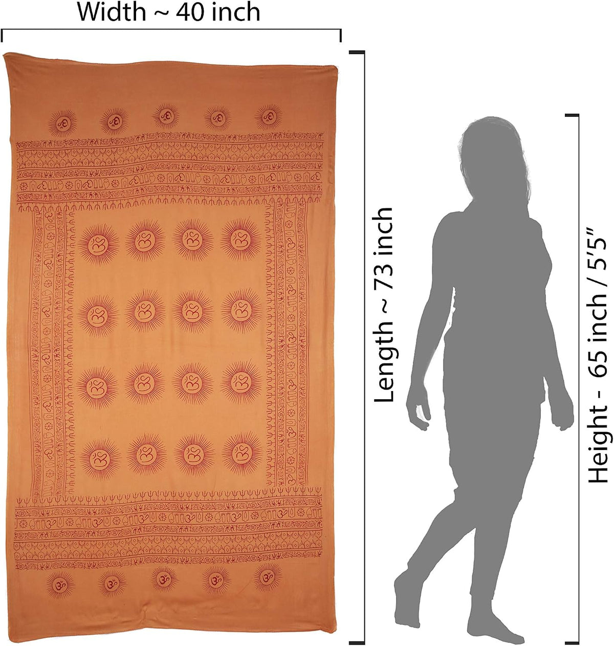 Yoga Scarf Meditation Shawl Large Wrap Hindu Prayer Stole OM print