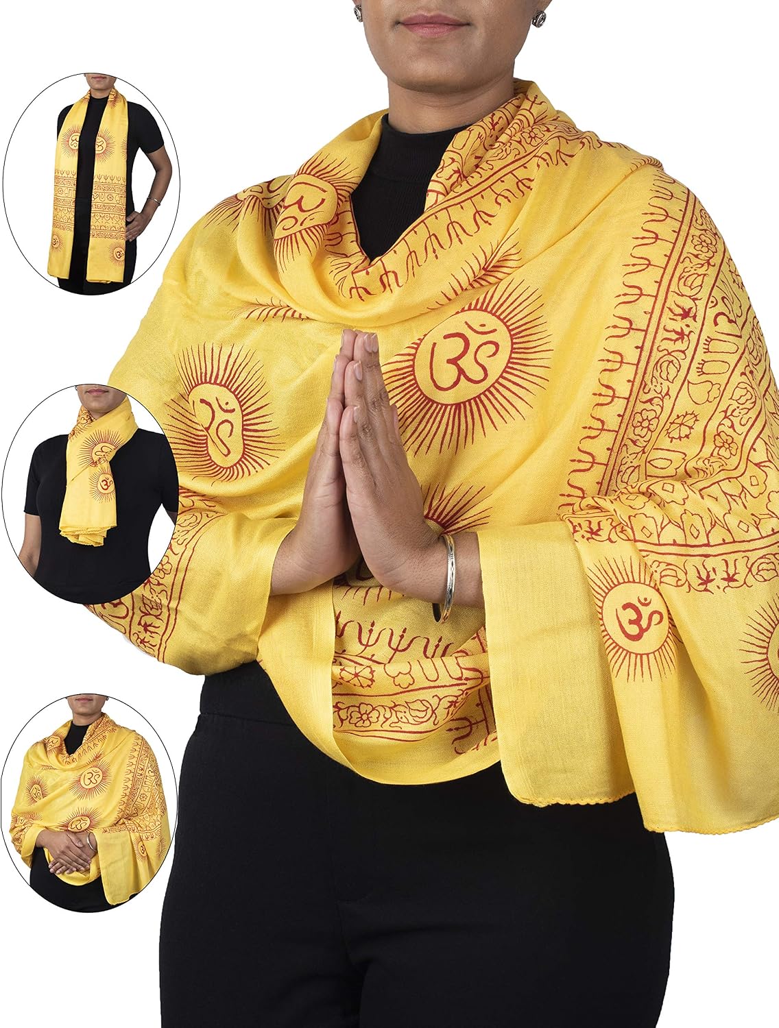 Yoga Scarf Meditation Shawl Large Wrap Hindu Prayer Stole OM print