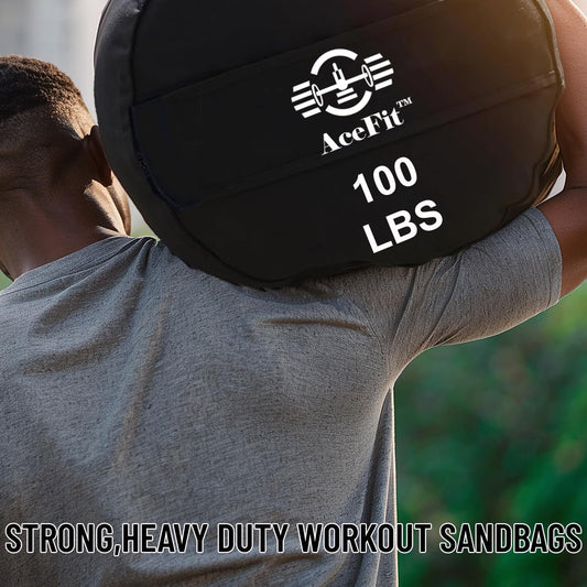 Acefit Training Sandbag for Working Out| Heavy Duty Workout Sandbags| Weights Sand Bags for Training, Exercise| Military Conditioning, Fitness, Cross-Training & Strength Training