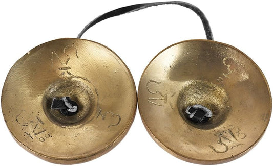 Heysland Tibetan Tingsha Cymbal Bell 2.6in/6.5cm Handcrafted Yoga Bell Meditation Chime Bells with Bag Eight Auspicious Symbols,HL03B