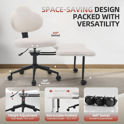 Ergonomic Cross Legged Chair, 360° Swivel Meditation Chair with Wheels, Height Adjustable Seat for Meditation, ADHD & Yoga, PU Leather Yoga Stool for Home Office, Black