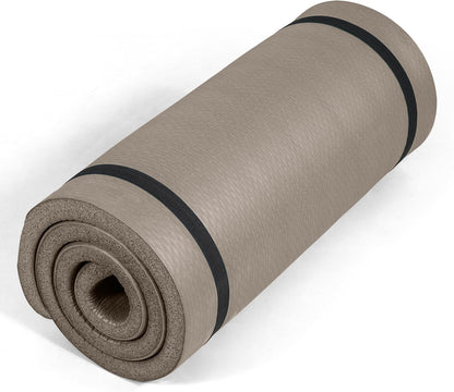 1" Extra Thick Yoga Mat, Exercise & Pilates Mat with Strap