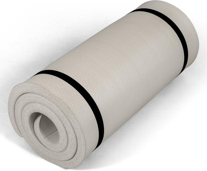 1" Extra Thick Yoga Mat, Exercise & Pilates Mat with Strap