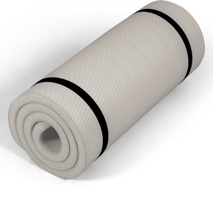 1" Extra Thick Yoga Mat, Exercise & Pilates Mat with Strap