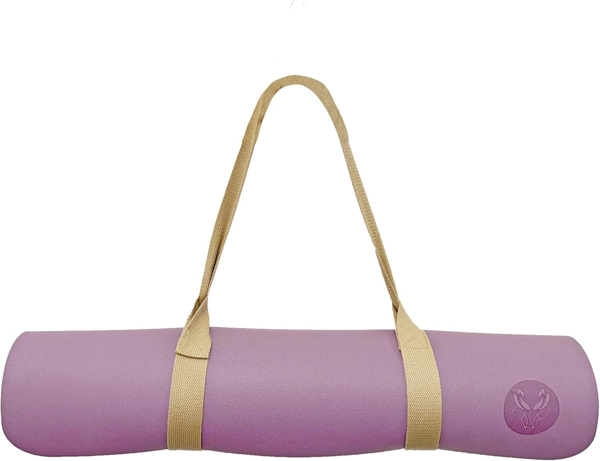 Premium PU Yoga Mat, 4.5mm Non Slip Natural Rubber Exercise Mat with Strap for Yoga, Pilates, Stretching & Fitness