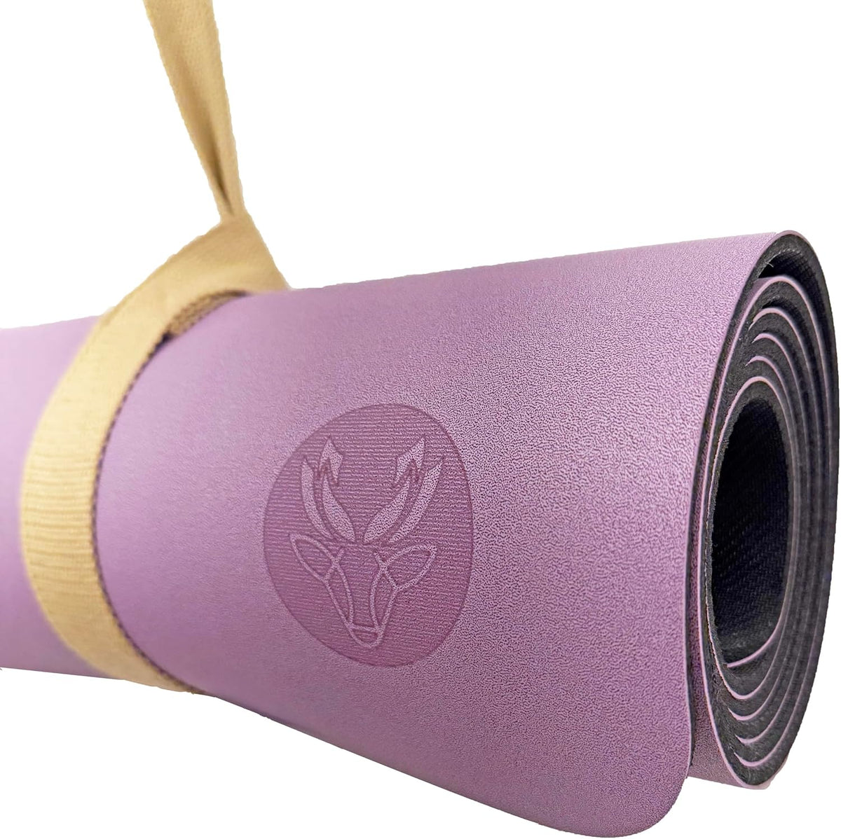 Premium PU Yoga Mat, 4.5mm Non Slip Natural Rubber Exercise Mat with Strap for Yoga, Pilates, Stretching & Fitness