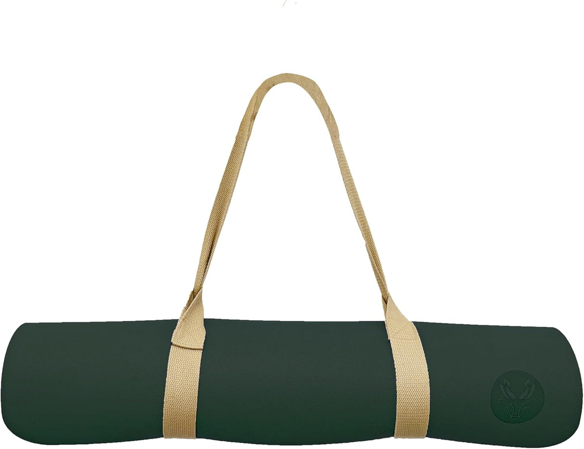 Premium PU Yoga Mat, 4.5mm Non Slip Natural Rubber Exercise Mat with Strap for Yoga, Pilates, Stretching & Fitness