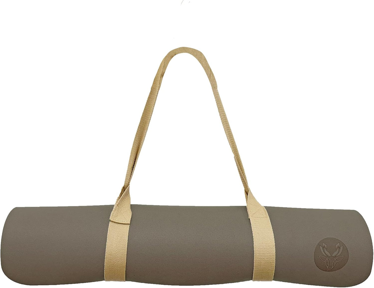 Premium PU Yoga Mat, 4.5mm Non Slip Natural Rubber Exercise Mat with Strap for Yoga, Pilates, Stretching & Fitness