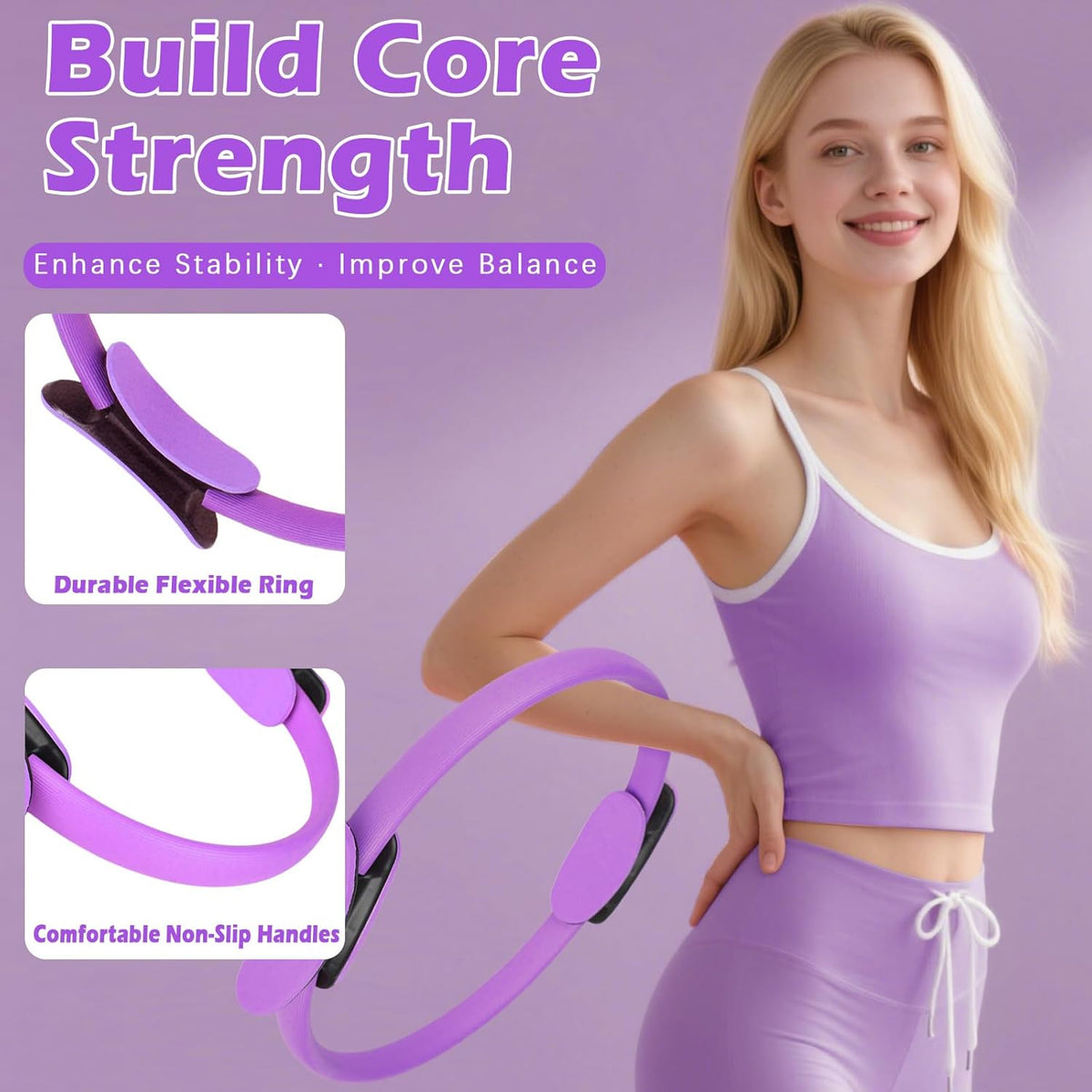 Pilates Kit for Women, Home Workout Set with Ring,Ball,Bands Ankle Weights