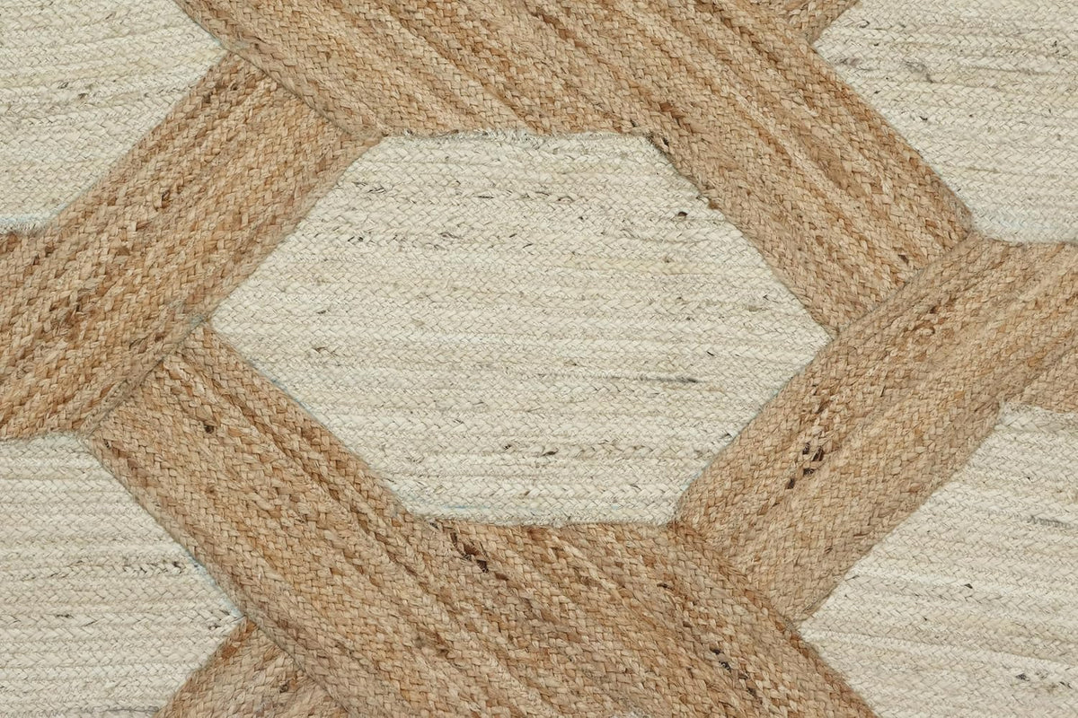 Kilim Area Rug 2x3 Flatweave Hand Braided Jute Offwhite Beige Design Handmade Boho Thick 0.27" Geometric Pattern Carpet Sisal Jute Rug Indoor Outdoor Use Rugs for Bedside, Kitchen, Yoga Mat - Colors B
