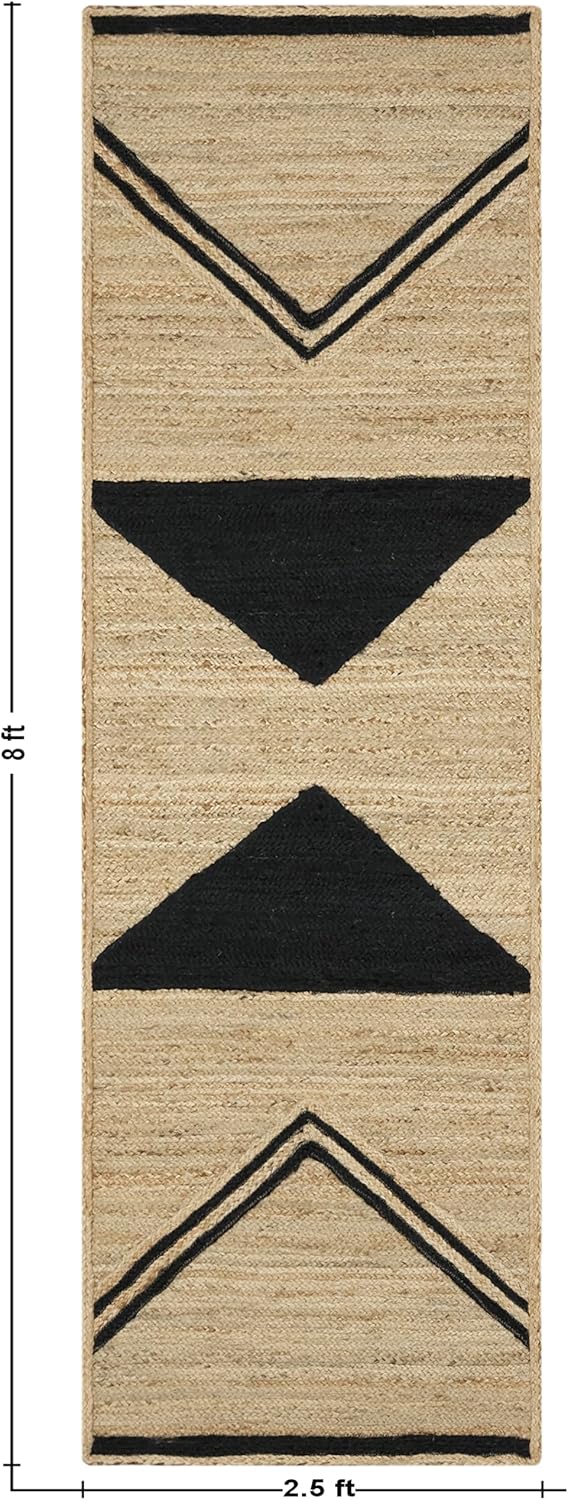 Kilim Area Rug 2x3 Flatweave Hand Braided Jute Offwhite Beige Design Handmade Boho Thick 0.27" Geometric Pattern Carpet Sisal Jute Rug Indoor Outdoor Use Rugs for Bedside, Kitchen, Yoga Mat - Colors B