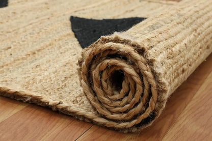 Kilim Area Rug 2x3 Flatweave Hand Braided Jute Offwhite Beige Design Handmade Boho Thick 0.27" Geometric Pattern Carpet Sisal Jute Rug Indoor Outdoor Use Rugs for Bedside, Kitchen, Yoga Mat - Colors B