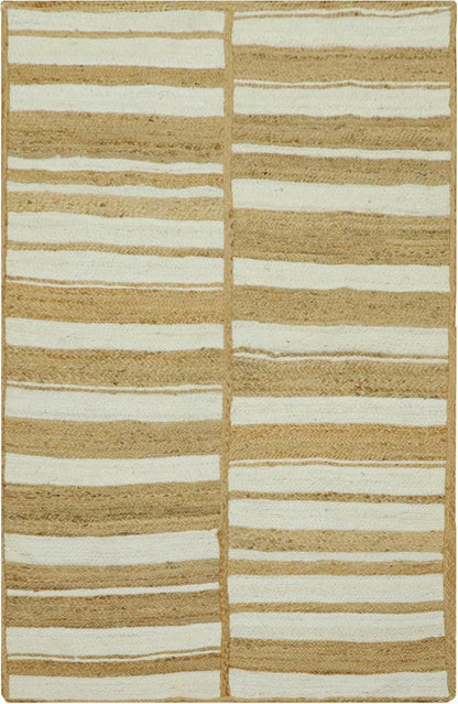 Kilim Area Rug 2x3 Flatweave Hand Braided Jute Offwhite Beige Design Handmade Boho Thick 0.27" Geometric Pattern Carpet Sisal Jute Rug Indoor Outdoor Use Rugs for Bedside, Kitchen, Yoga Mat - Colors B