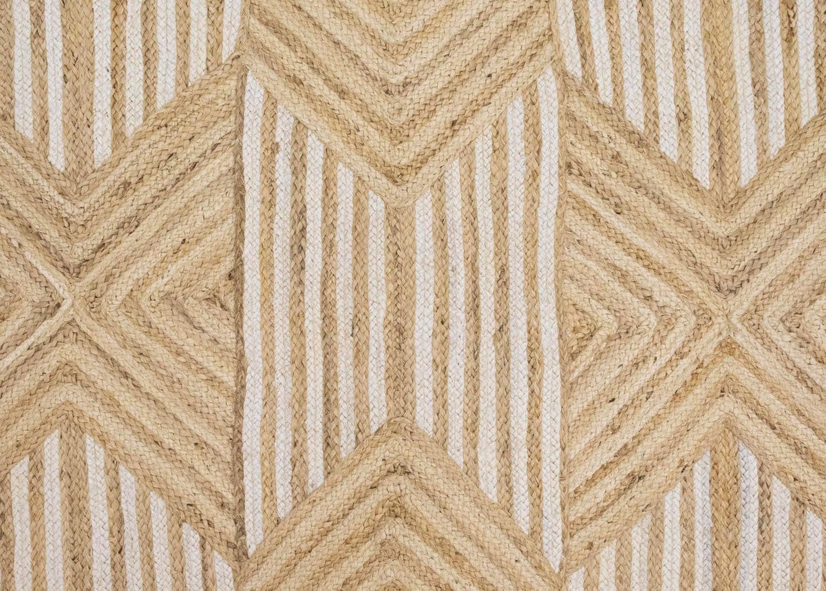 Kilim Area Rug 2x3 Flatweave Hand Braided Jute Offwhite Beige Design Handmade Boho Thick 0.27" Geometric Pattern Carpet Sisal Jute Rug Indoor Outdoor Use Rugs for Bedside, Kitchen, Yoga Mat - Colors B