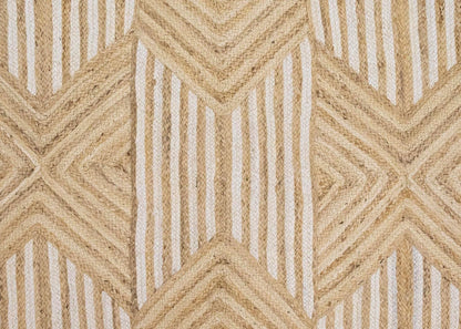 Kilim Area Rug 2x3 Flatweave Hand Braided Jute Offwhite Beige Design Handmade Boho Thick 0.27" Geometric Pattern Carpet Sisal Jute Rug Indoor Outdoor Use Rugs for Bedside, Kitchen, Yoga Mat - Colors B