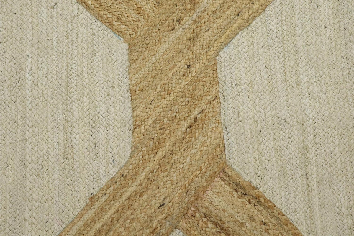 Kilim Area Rug 2x3 Flatweave Hand Braided Jute Offwhite Beige Design Handmade Boho Thick 0.27" Geometric Pattern Carpet Sisal Jute Rug Indoor Outdoor Use Rugs for Bedside, Kitchen, Yoga Mat - Colors B