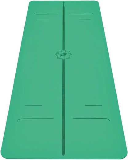 Evolve Yoga Mat - Patented Alignment Design, Advanced Non-Slip Grip | Eco-friendly, Non-Toxic, Sweat-Resistant, long, wide, 4.2mm thick mat for comfort, recommended for Hot Yoga, Free Yoga Bag