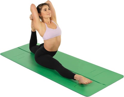 Evolve Yoga Mat - Patented Alignment Design, Advanced Non-Slip Grip | Eco-friendly, Non-Toxic, Sweat-Resistant, long, wide, 4.2mm thick mat for comfort, recommended for Hot Yoga, Free Yoga Bag