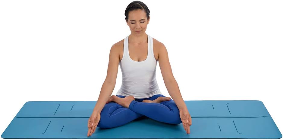 Evolve Yoga Mat - Patented Alignment Design, Advanced Non-Slip Grip | Eco-friendly, Non-Toxic, Sweat-Resistant, long, wide, 4.2mm thick mat for comfort, recommended for Hot Yoga, Free Yoga Bag