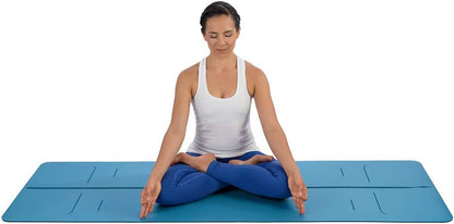 Evolve Yoga Mat - Patented Alignment Design, Advanced Non-Slip Grip | Eco-friendly, Non-Toxic, Sweat-Resistant, long, wide, 4.2mm thick mat for comfort, recommended for Hot Yoga, Free Yoga Bag