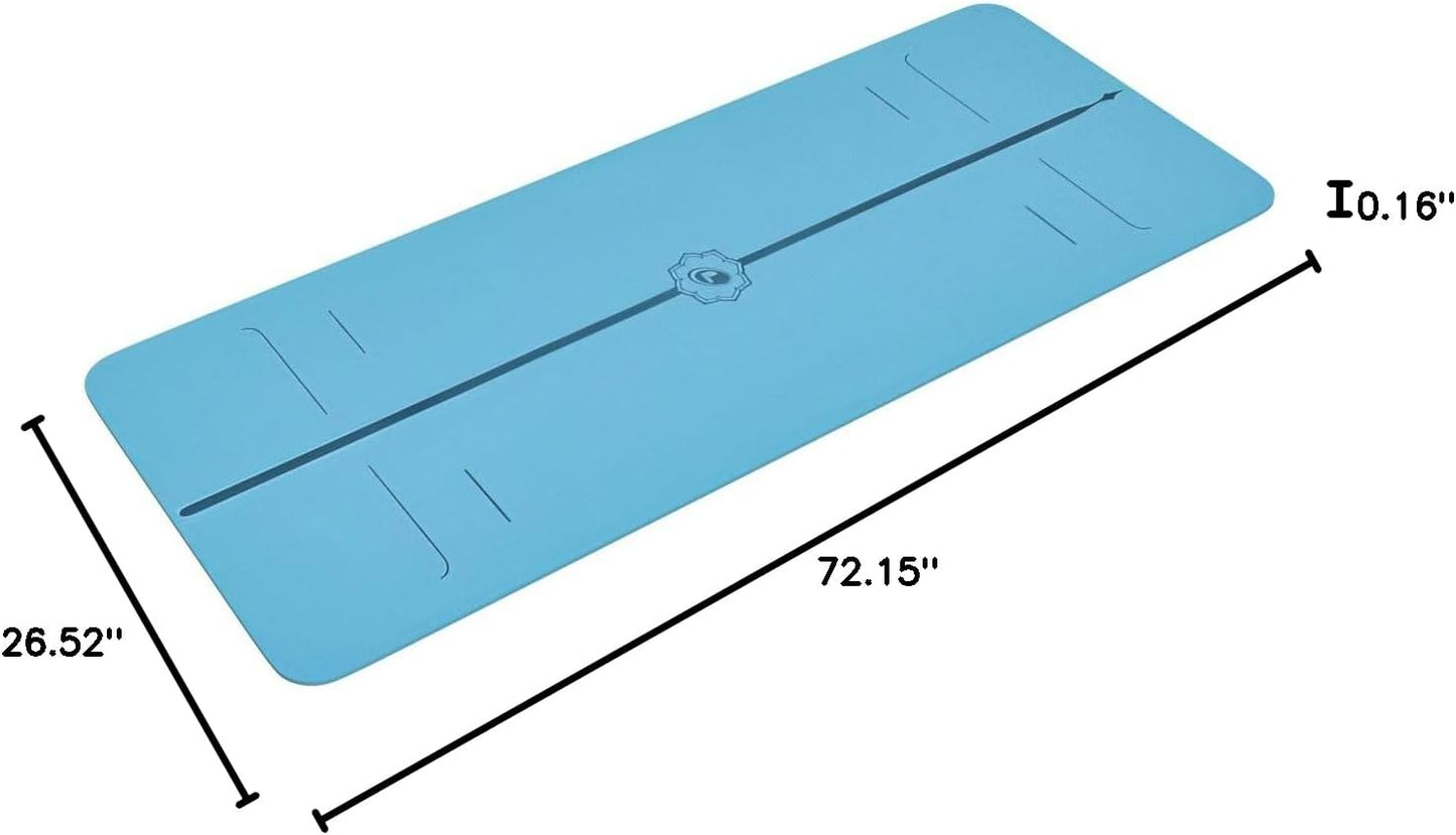 Evolve Yoga Mat - Patented Alignment Design, Advanced Non-Slip Grip | Eco-friendly, Non-Toxic, Sweat-Resistant, long, wide, 4.2mm thick mat for comfort, recommended for Hot Yoga, Free Yoga Bag