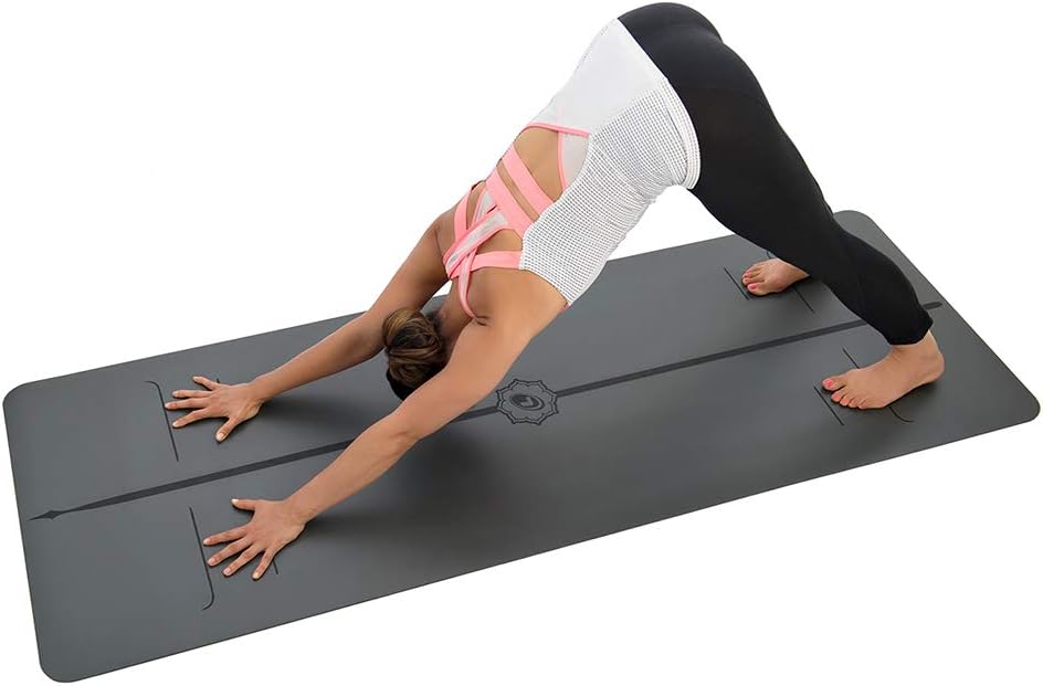 Evolve Yoga Mat - Patented Alignment Design, Advanced Non-Slip Grip | Eco-friendly, Non-Toxic, Sweat-Resistant, long, wide, 4.2mm thick mat for comfort, recommended for Hot Yoga, Free Yoga Bag