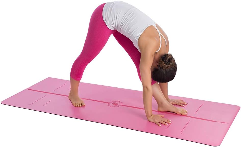 Evolve Yoga Mat - Patented Alignment Design, Advanced Non-Slip Grip | Eco-friendly, Non-Toxic, Sweat-Resistant, long, wide, 4.2mm thick mat for comfort, recommended for Hot Yoga, Free Yoga Bag