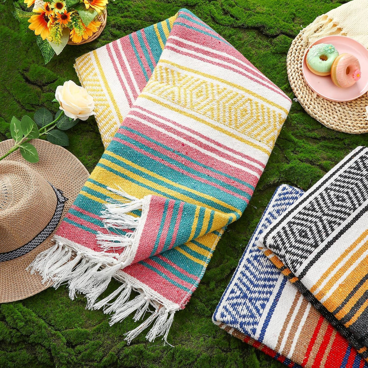 Large Mexican Yoga Blanket