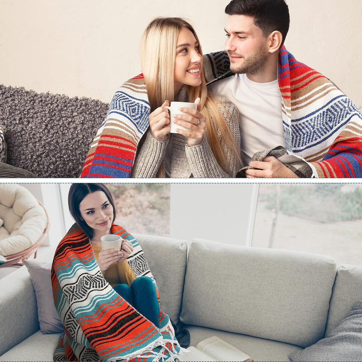 Large Mexican Yoga Blanket