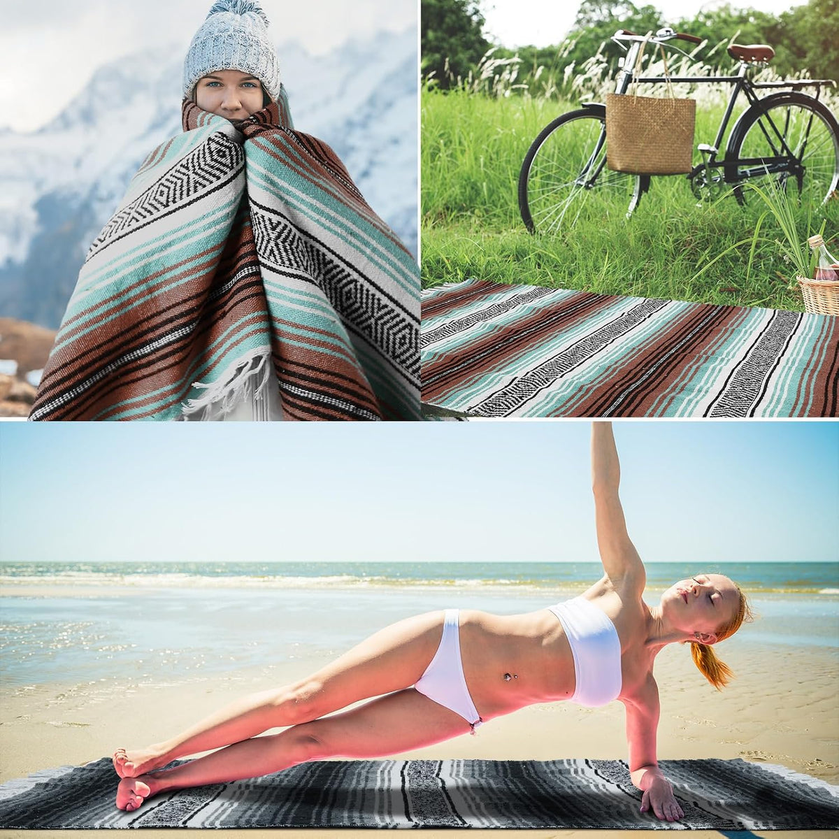 Large Mexican Yoga Blanket
