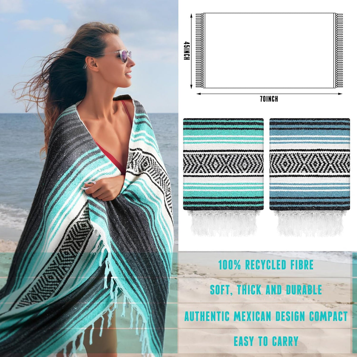 Large Mexican Yoga Blanket