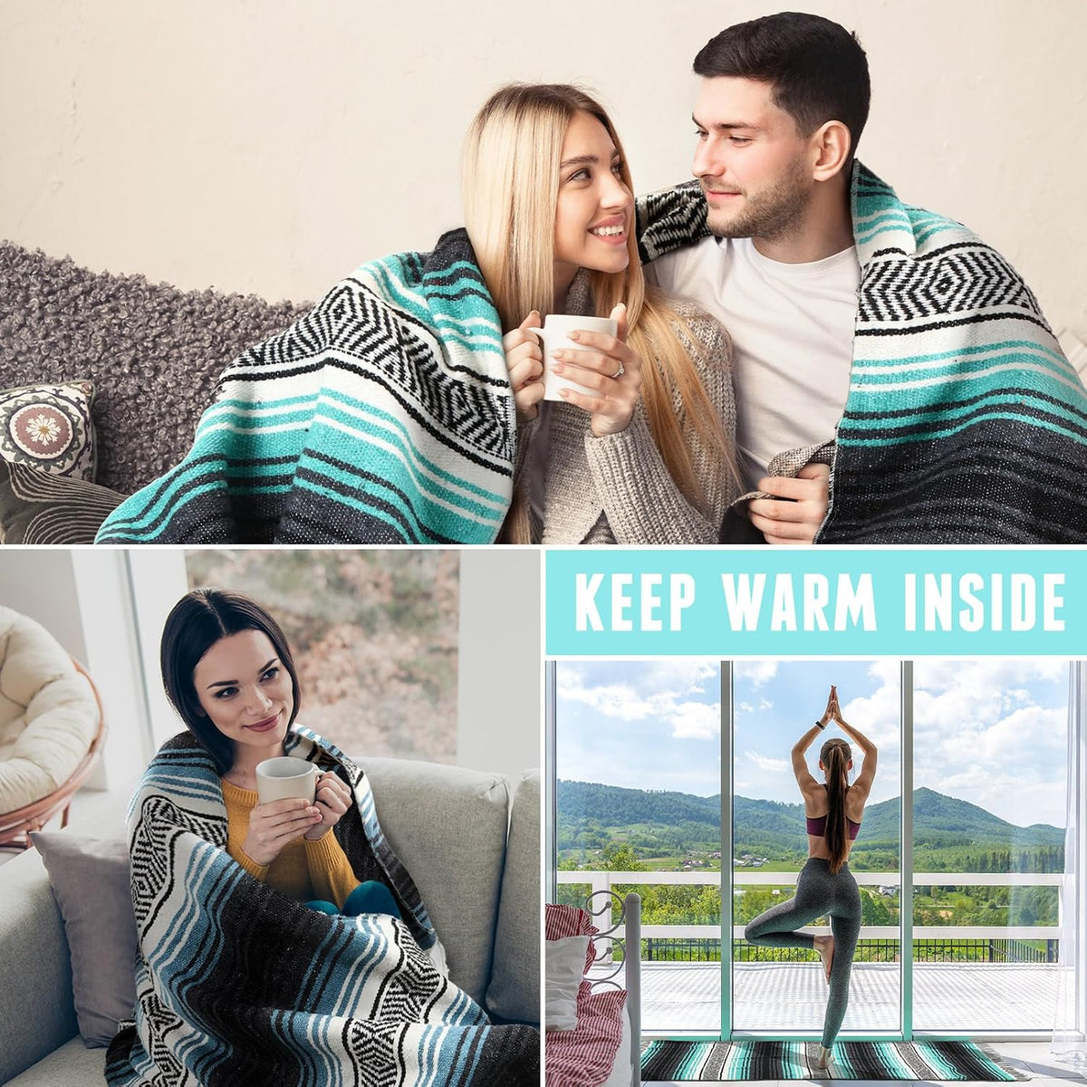 Large Mexican Yoga Blanket