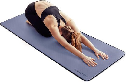 Deluxe Fitness Exercise Yoga Mat for Home & Gym, Extra Thick for High Impact Training, Multi Layered Skid Resistant Surface, Odor Neutralizing with Carrying Strap