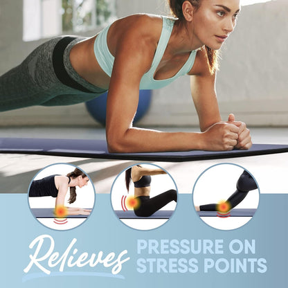 Deluxe Fitness Exercise Yoga Mat for Home & Gym, Extra Thick for High Impact Training, Multi Layered Skid Resistant Surface, Odor Neutralizing with Carrying Strap
