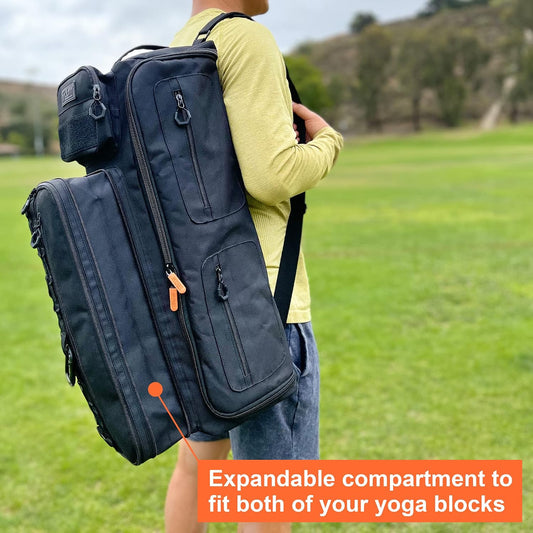 Yoga Mat Bag for Women & Men, Large Yoga Gym Duffle with Mat Holder