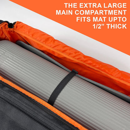 Yoga Mat Bag for Women & Men, Large Yoga Gym Duffle with Mat Holder