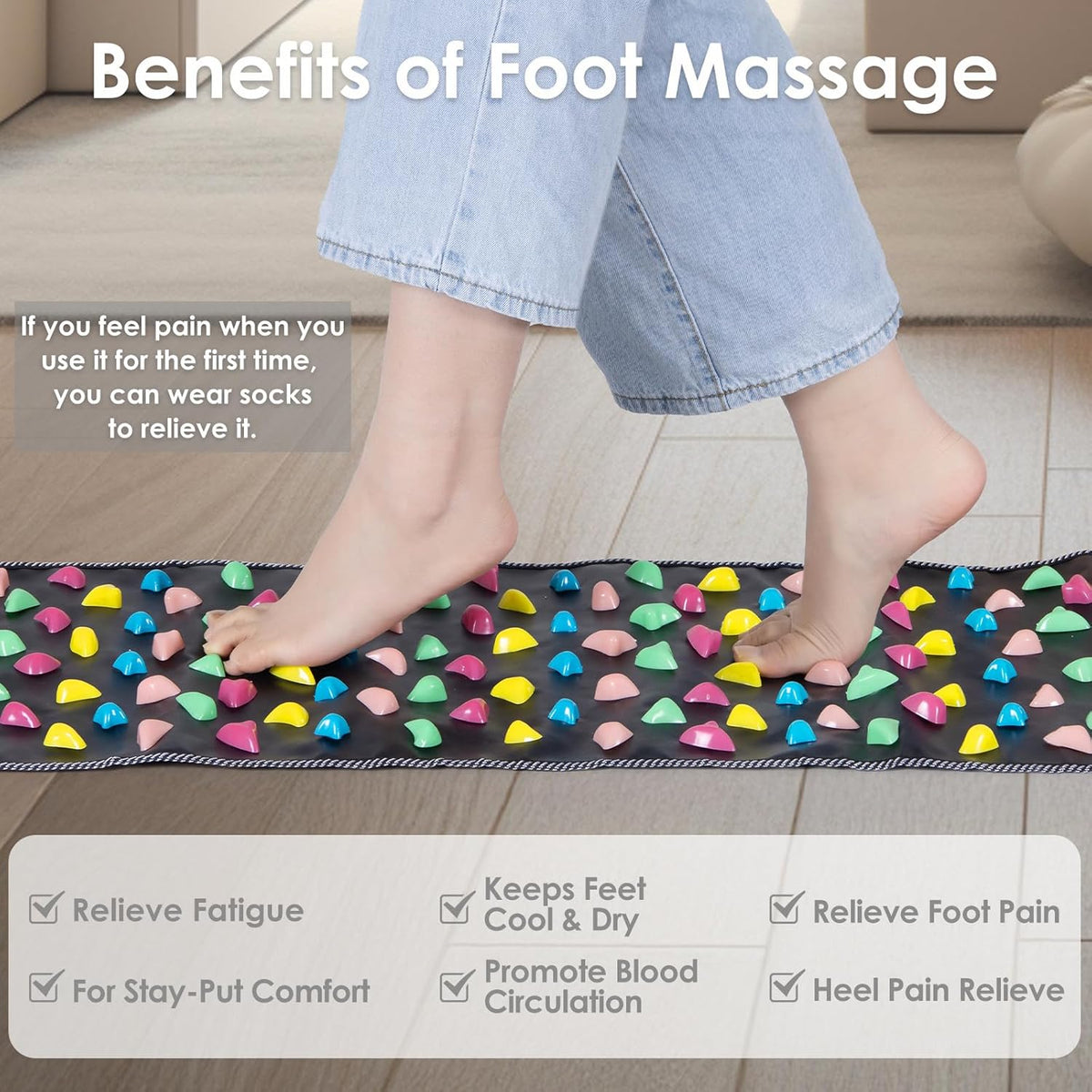 Foot Massage Mat, Reflexology Acupressure Mat Relieve Foot Fatigue
