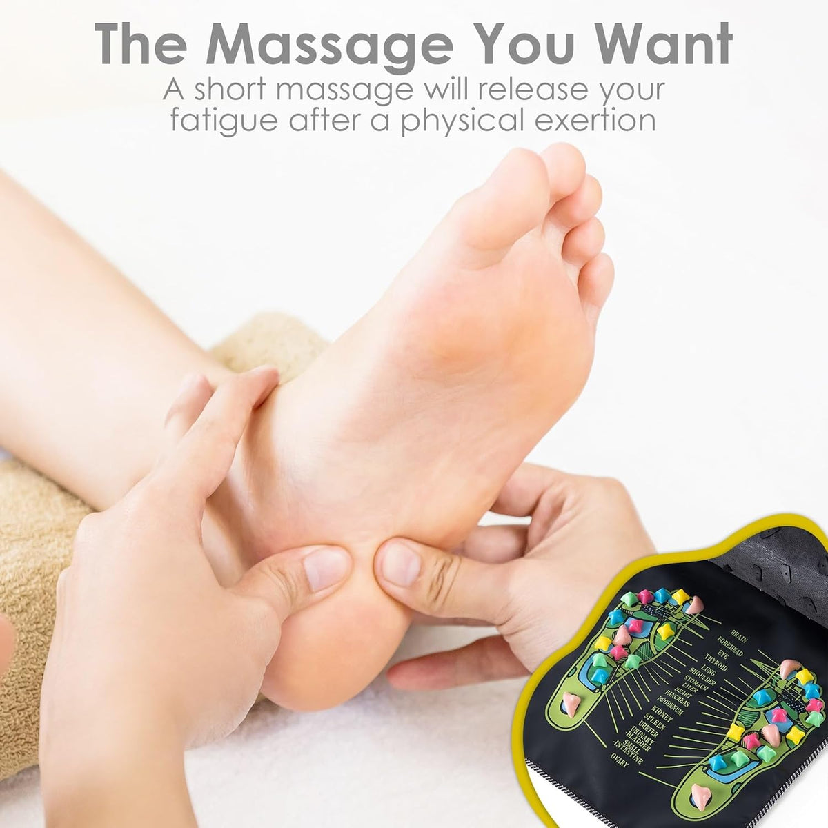 Foot Massage Mat, Reflexology Acupressure Mat Relieve Foot Fatigue