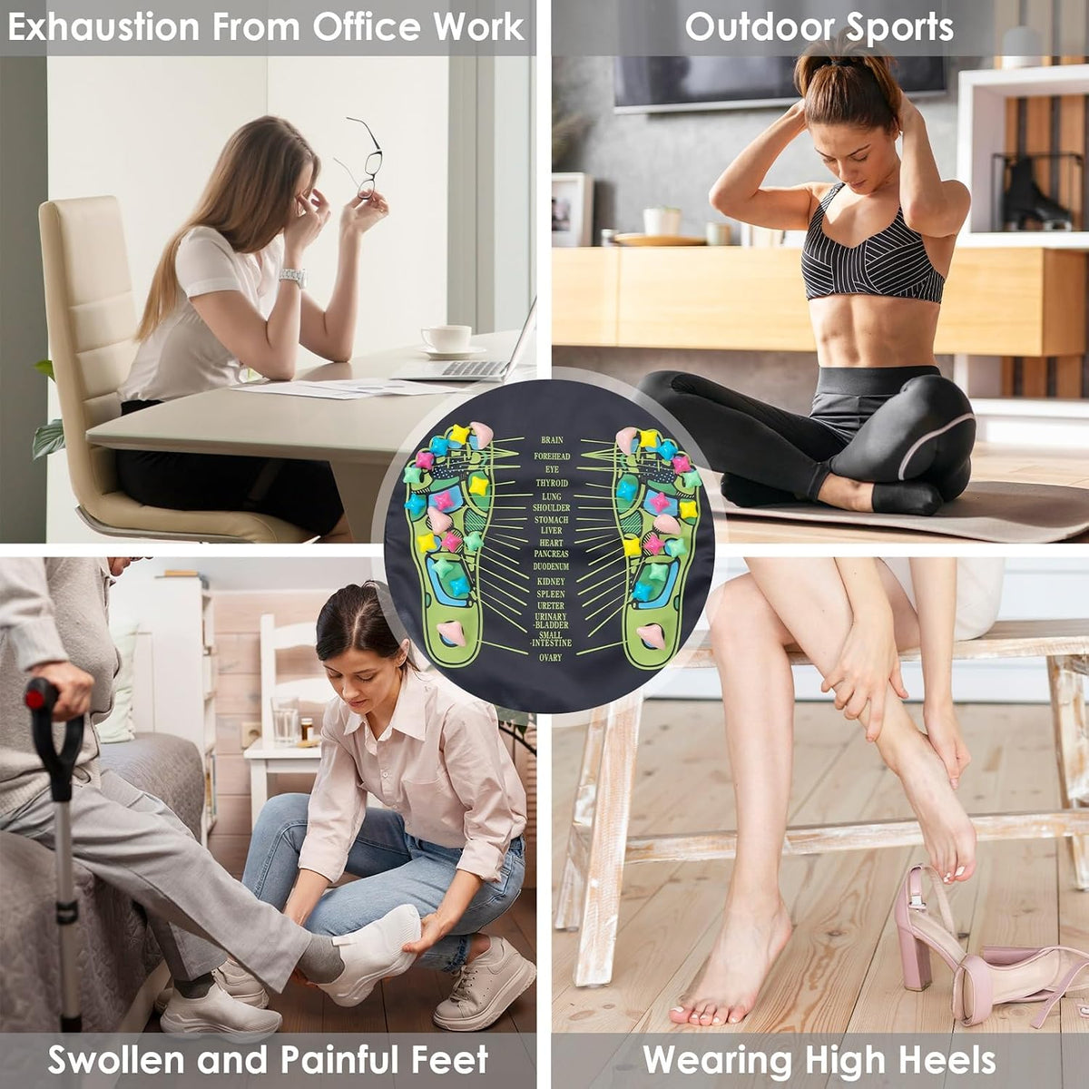 Foot Massage Mat, Reflexology Acupressure Mat Relieve Foot Fatigue
