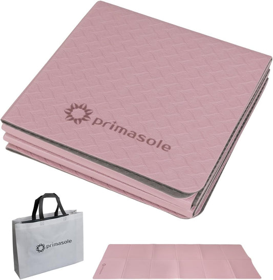 TPE Folding yoga mat Travel Double side Non-Slip Lightweight Pilates & Floor Workouts6mm thick Pink Color PSS22NH014A