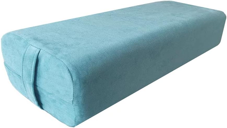 Yoga Bolster Pillow for Meditation and Support - Rectangular Yoga Cushion Foam Wedges Washable Suede Pillowcase for Men and Women with Carry Handles.…