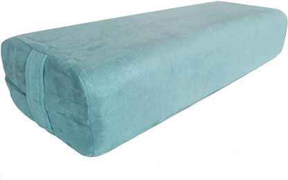 Yoga Bolster Pillow for Meditation and Support - Rectangular Yoga Cushion Foam Wedges Washable Suede Pillowcase for Men and Women with Carry Handles.…