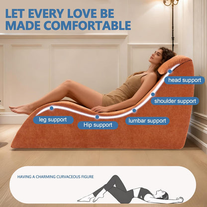 Yoga Chair Lounge for Adult, Yoga Lounge Chair，Ergonomic Chaise Lounge Chair,Chaise Lounge Indoor， Head Pillow，Perfect for Stretching, Massage, and Relaxation, Used in Living Room, Bedroom（Yellow）