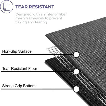 Voyage 5mm Studio Yoga Mats, 10 Pack, 72x24in