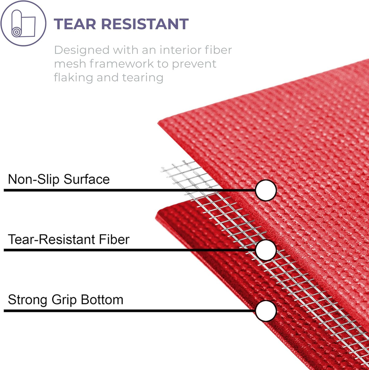 Voyage 5mm Studio Yoga Mats, 10 Pack, 72x24in